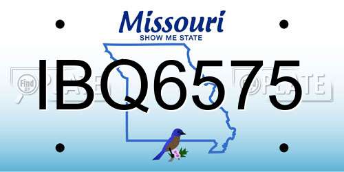 IBQ6575 Missouri License Plate