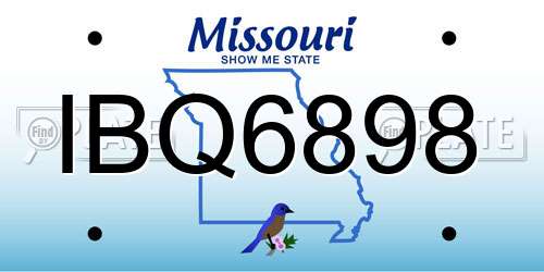 IBQ6898 Missouri License Plate