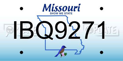 IBQ9271 Missouri License Plate