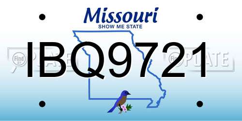 IBQ9721 Missouri License Plate