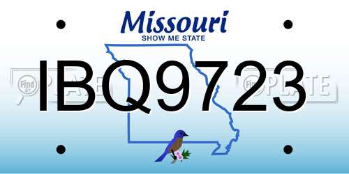 IBQ9723 Missouri License Plate