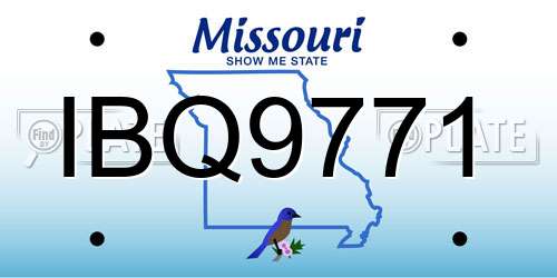 IBQ9771 Missouri License Plate