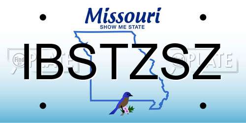 IBSTZSZ Missouri License Plate