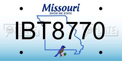 IBT8770 Missouri License Plate