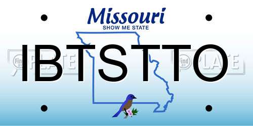IBTSTTO Missouri License Plate