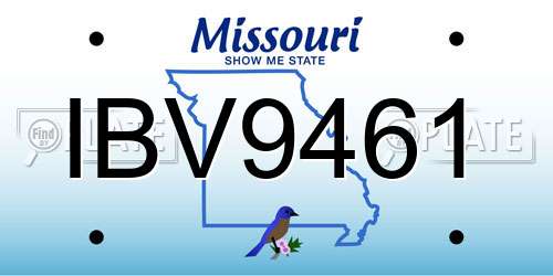 IBV9461 Missouri License Plate
