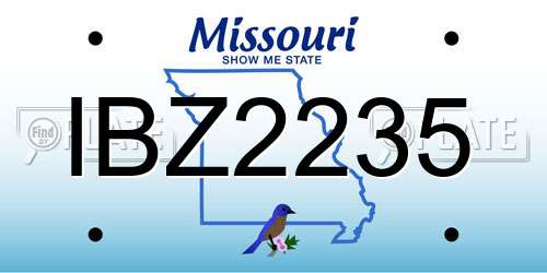 IBZ2235 Missouri License Plate