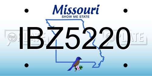 IBZ5220 Missouri License Plate