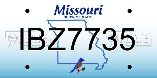 IBZ7735 Missouri License Plate