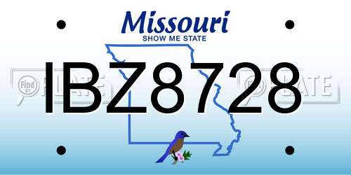 IBZ8728 Missouri License Plate