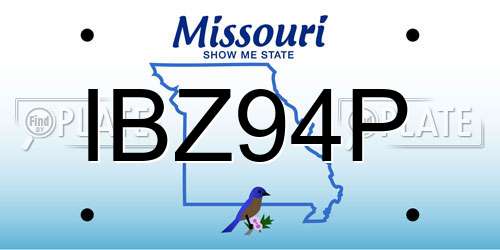 IBZ94P Missouri License Plate