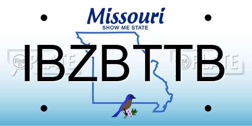 IBZBTTB Missouri License Plate