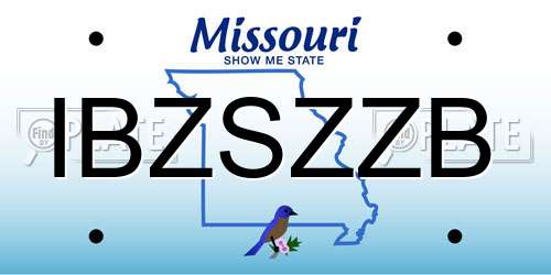 IBZSZZB Missouri License Plate