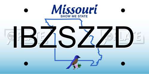 IBZSZZD Missouri License Plate