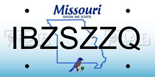 IBZSZZQ Missouri License Plate