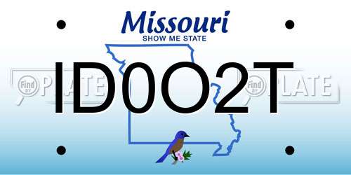 ID0O2T Missouri License Plate