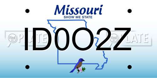 ID0O2Z Missouri License Plate