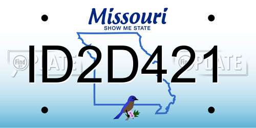 ID2D421 Missouri License Plate