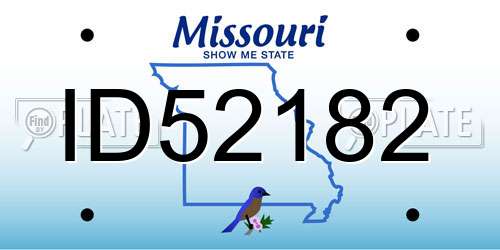 ID52182 Missouri License Plate
