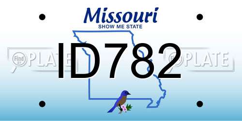 ID782 Missouri License Plate