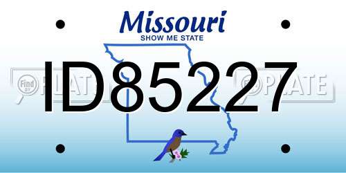 ID85227 Missouri License Plate