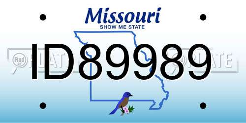 ID89989 Missouri License Plate