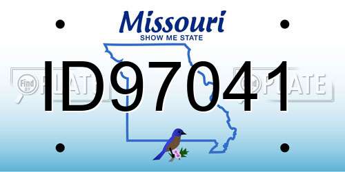 ID97041 Missouri License Plate