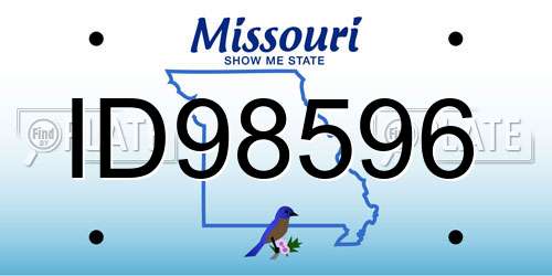 ID98596 Missouri License Plate