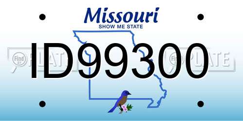 ID99300 Missouri License Plate