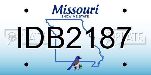 IDB2187 Missouri License Plate