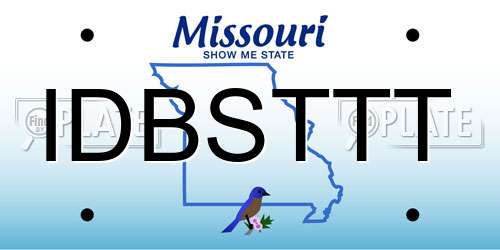 IDBSTTT Missouri License Plate