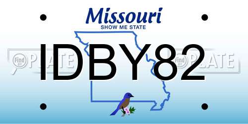 IDBY82 Missouri License Plate
