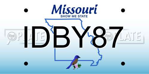 IDBY87 Missouri License Plate