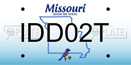 IDD02T Missouri License Plate