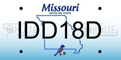 IDD18D Missouri License Plate