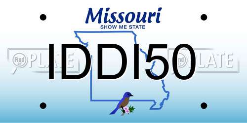 IDDI50 Missouri License Plate
