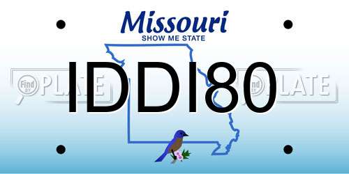 IDDI80 Missouri License Plate