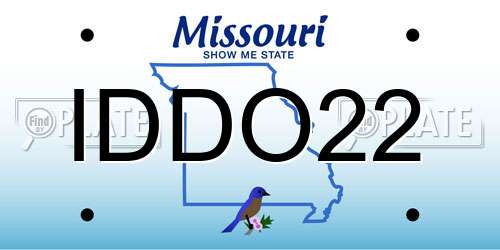 IDDO22 Missouri License Plate