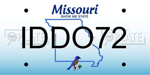 IDDO72 Missouri License Plate