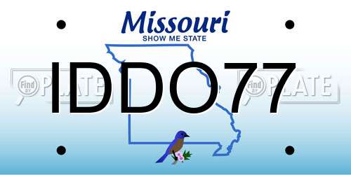 IDDO77 Missouri License Plate