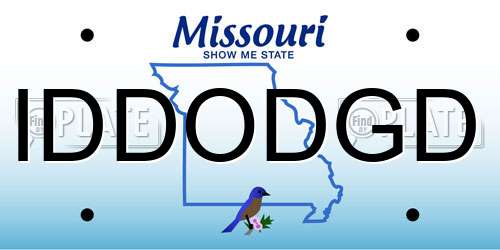 IDDODGD Missouri License Plate