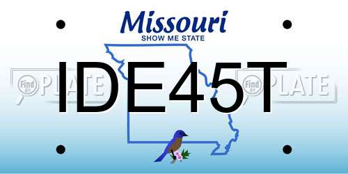 IDE45T Missouri License Plate