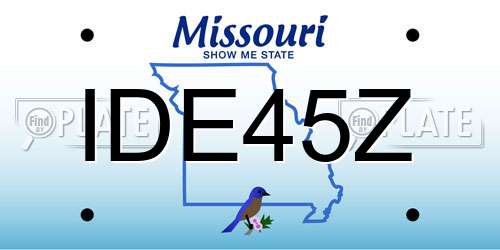 IDE45Z Missouri License Plate