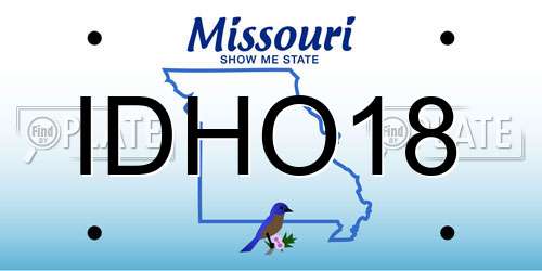 IDHO18 Missouri License Plate