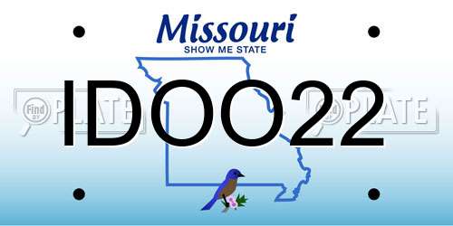 IDOO22 Missouri License Plate
