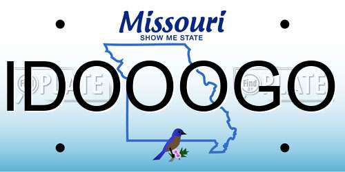 IDOOOGO Missouri License Plate