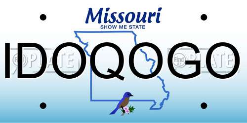 IDOQOGO Missouri License Plate