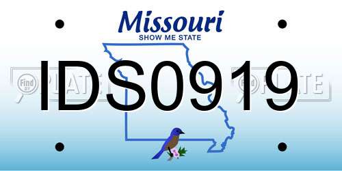 IDS0919 Missouri License Plate
