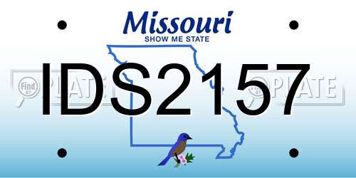 IDS2157 Missouri License Plate