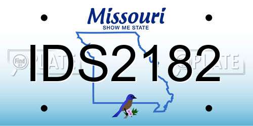 IDS2182 Missouri License Plate
